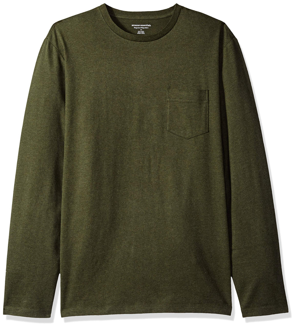 Amazon Essentials Men's Regular-Fit Crewneck Long-Sleeve T-Shirt, Casual Cotton Jersey