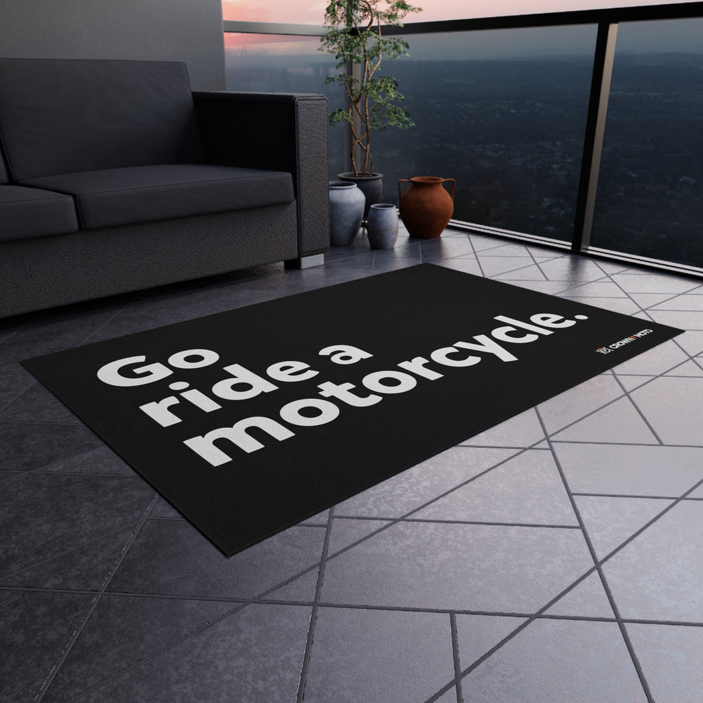 "Go ride a motorcycle" Track & Garage Mat