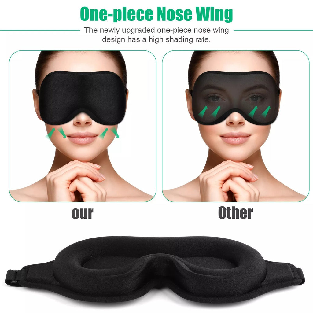 3D Silk Eye Mask – Padded Travel Sleep Mask