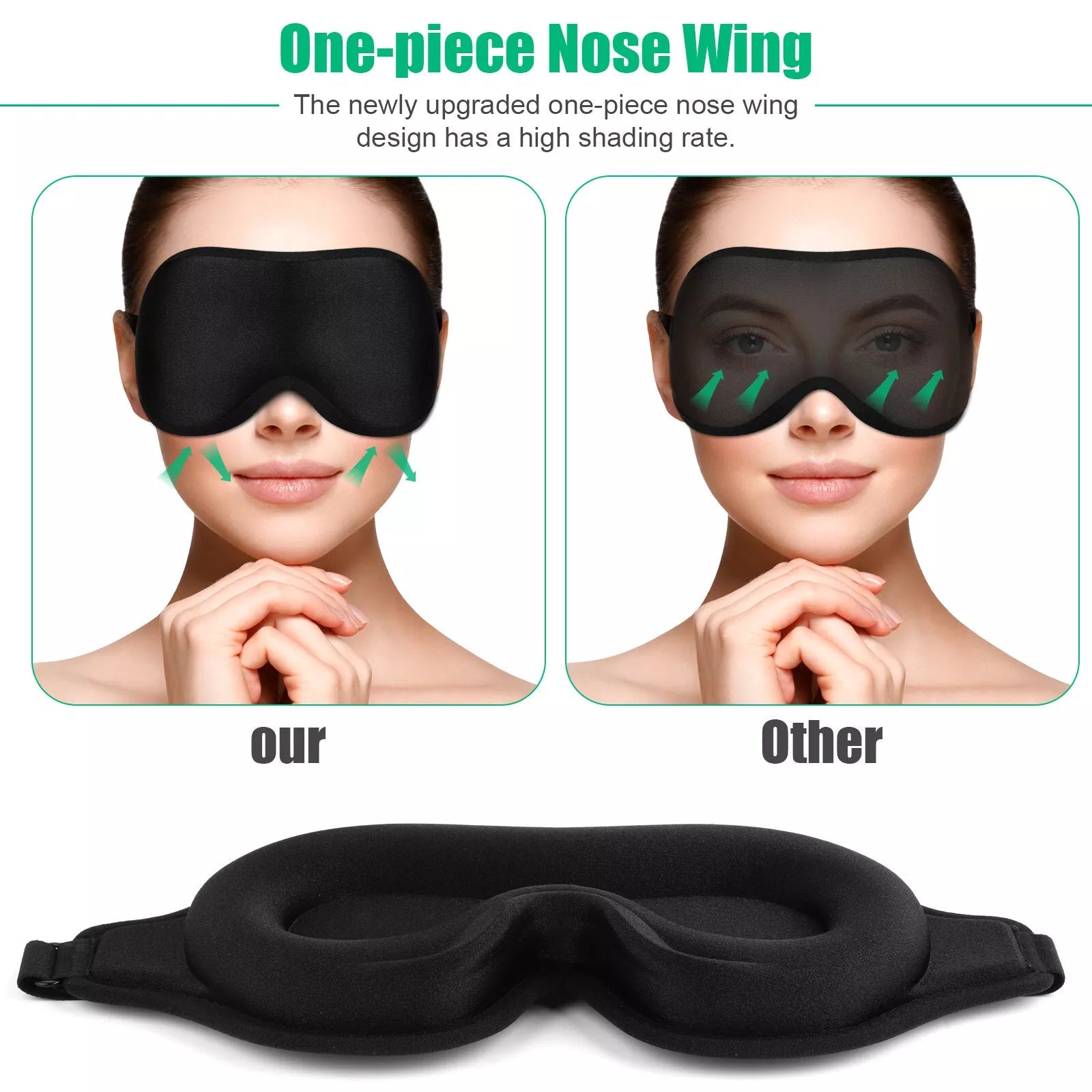 3D Silk Eye Mask – Padded Travel Sleep Mask