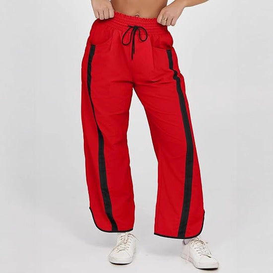 Women’s Casual Wide-Leg Drawstring Trousers – Loose Fit Everyday Pants