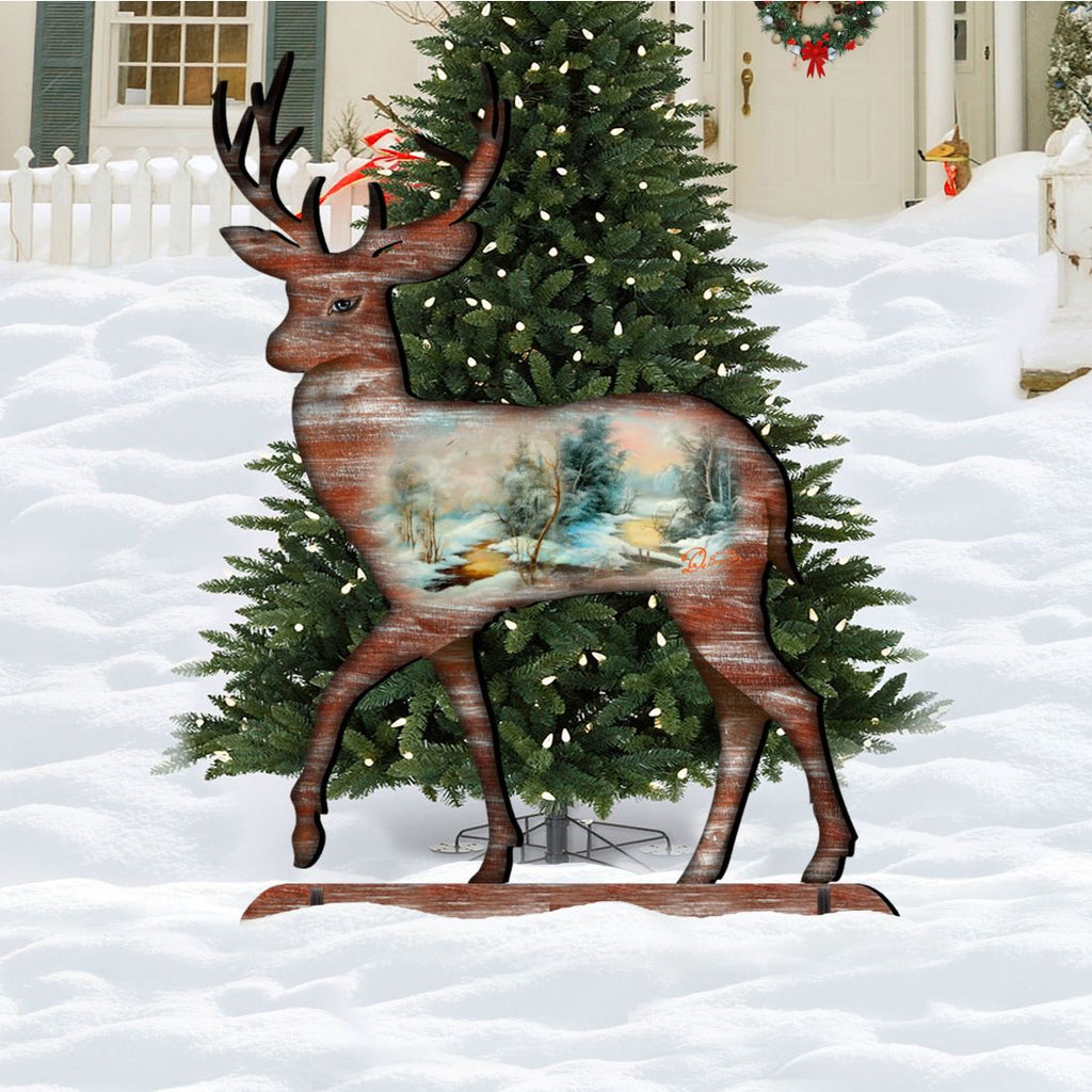 Woodsy Deer Wildlife Outdoor Decor by G. DeBrekht - Wildlife Holiday Decor - 8198211-2F