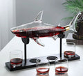 Shark Shaped Glass Decanter Set – 1000ml Decanter + 4 Cups & Shelf