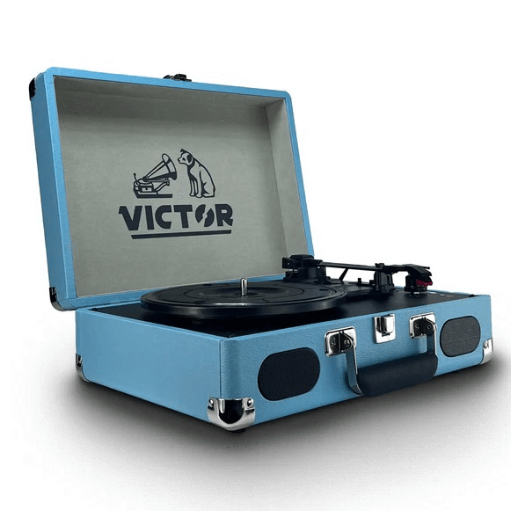 Victor Metro Plus Portable Dual BT Suitcase Turntable Turquoise - Refurbished