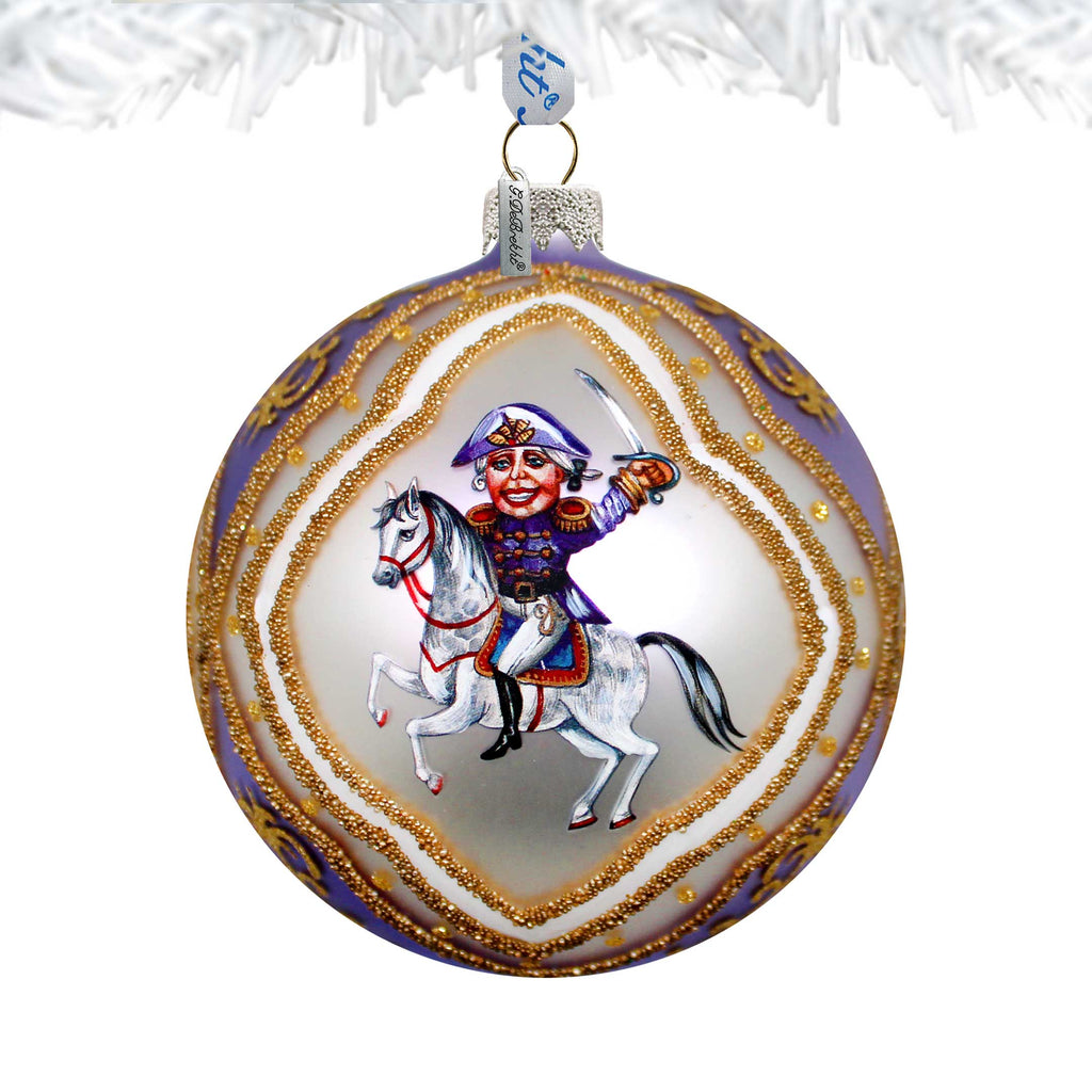 Nutcracker Ball Glass Ornament, Santa & Christmas Decor - 73741 by G. DeBrekht