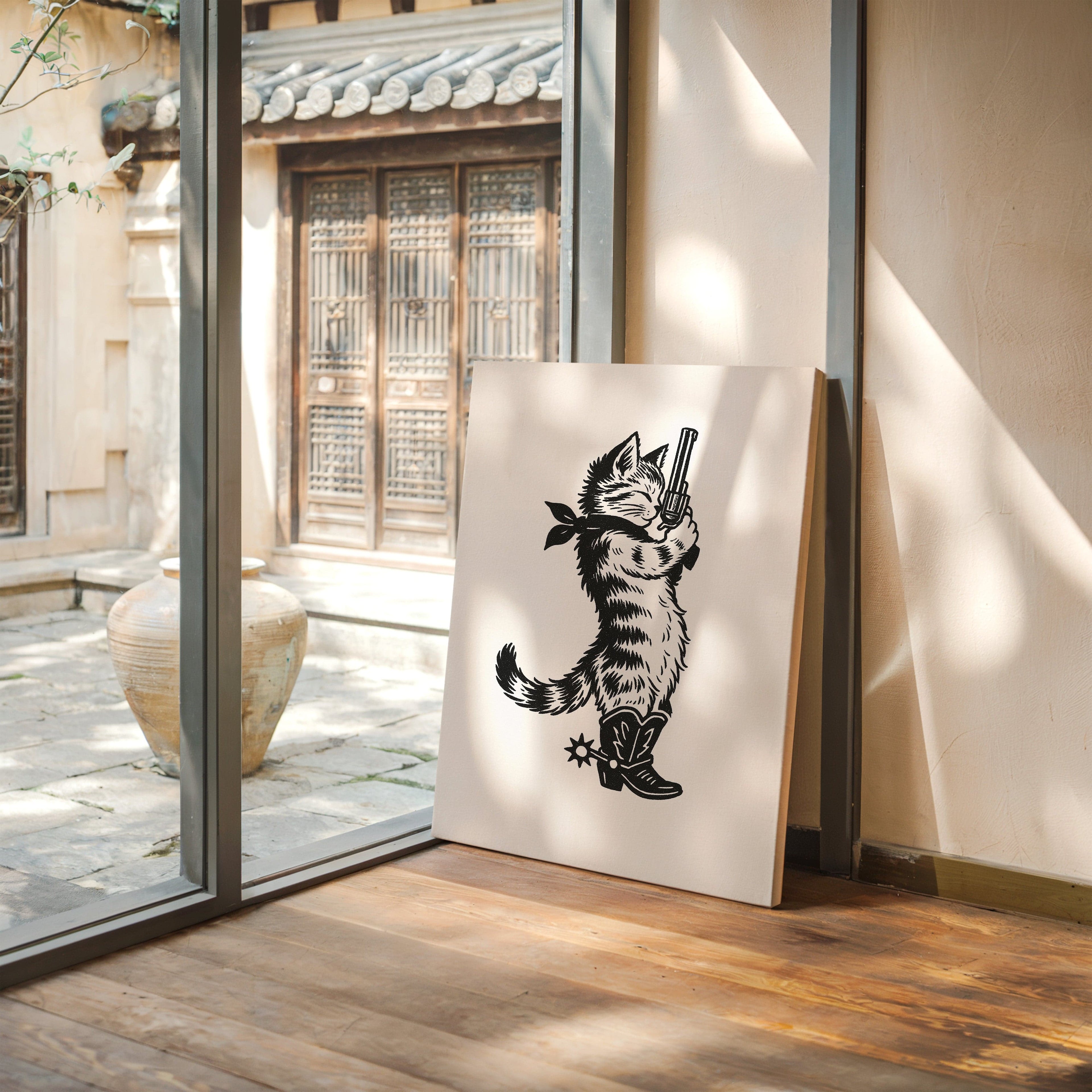 Purrpare for Trouble – Cowboy Cat Sheriff Print