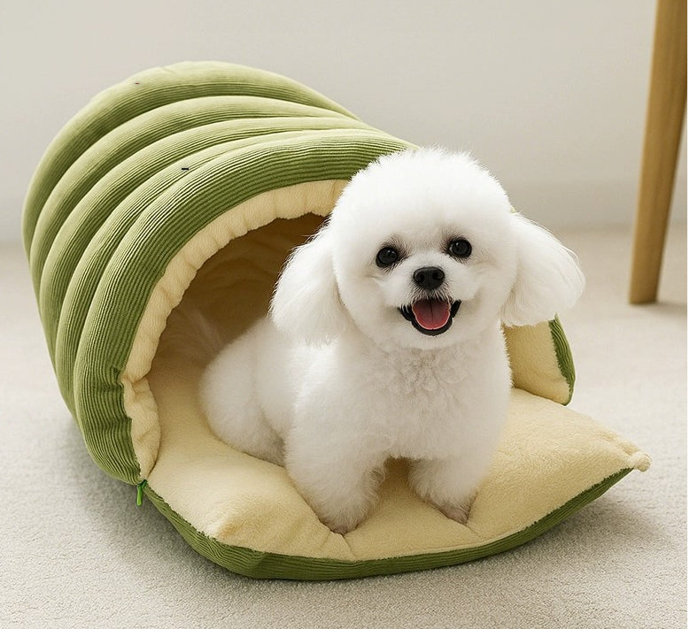 Enclosed Cat & Dog Sleeping Nest — Washable, 3 Colors, Medium & Large
