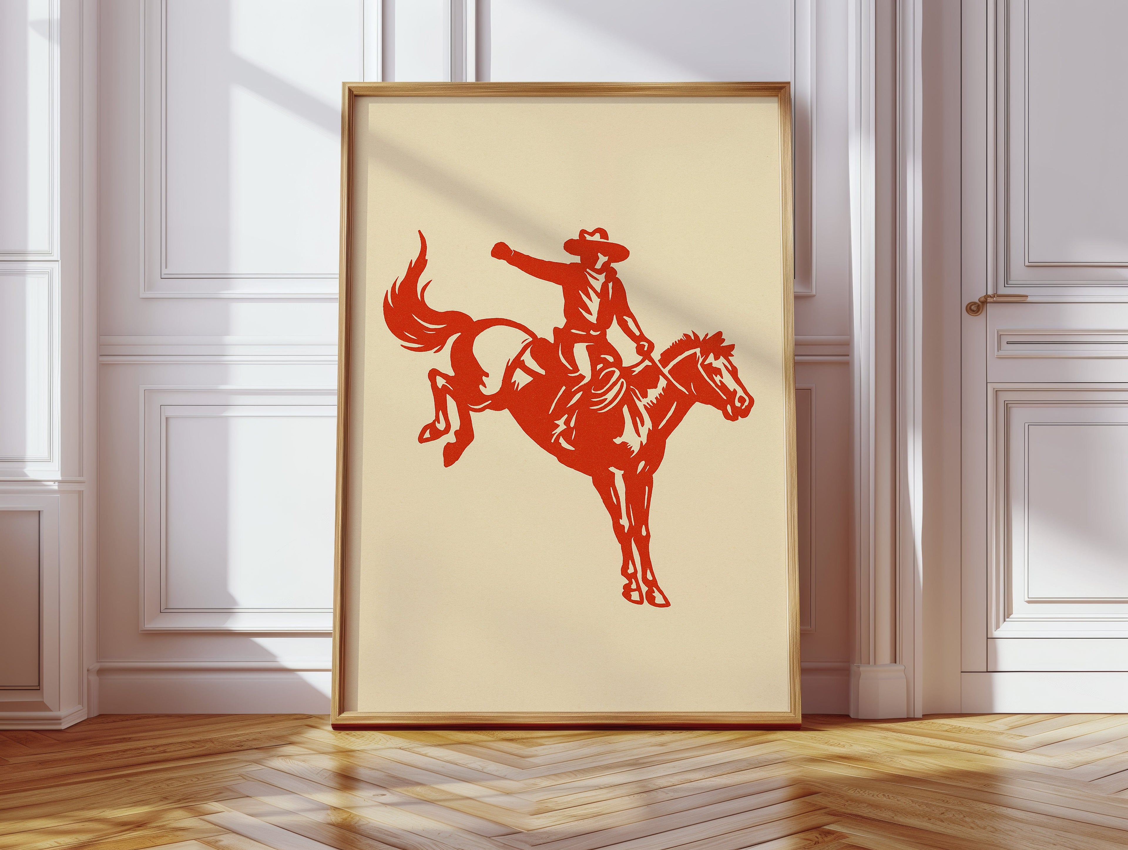 Retro Rodeo Cowboy Print