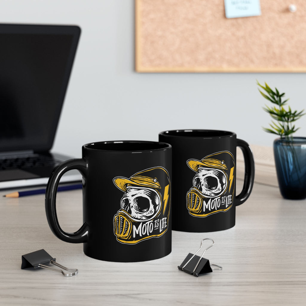 Moto Is Life Skull Coffee Mug - Black 11oz & 15oz