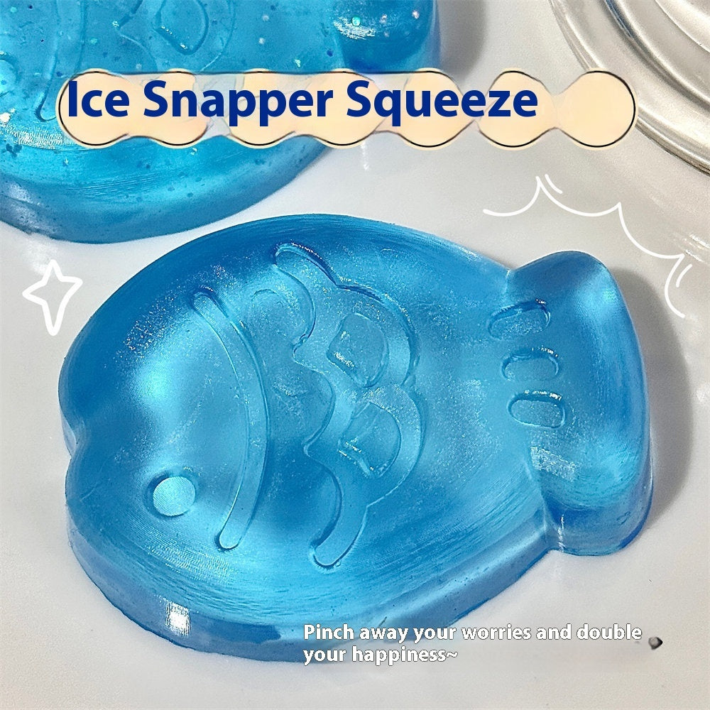 Transparent Glitter Squeeze Toy – Cat’s Paw, Ice Cube & Bream Styles