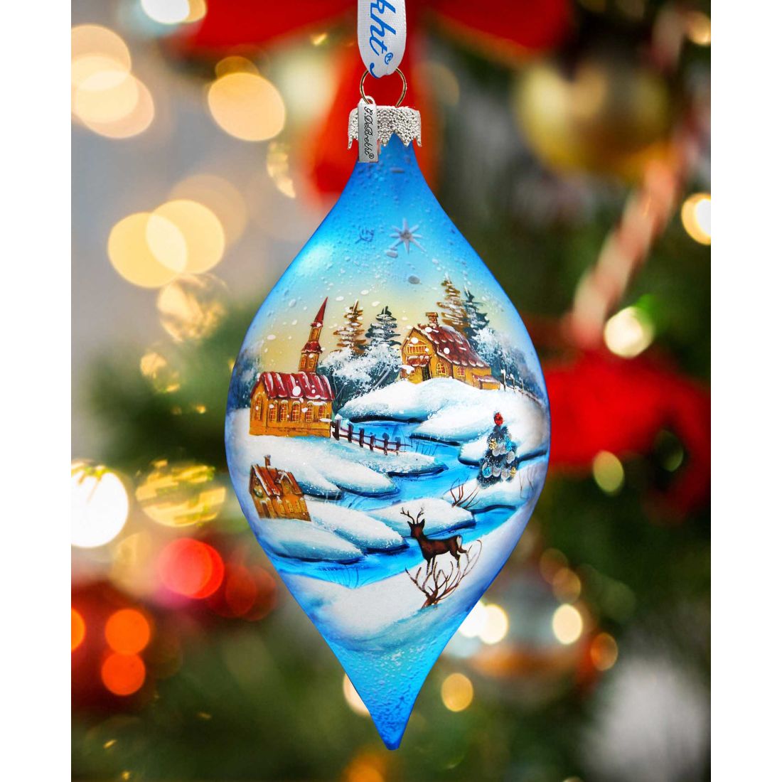 Winter Village Glass Ornament by G. DeBrekht - Christmas Decor - 74175