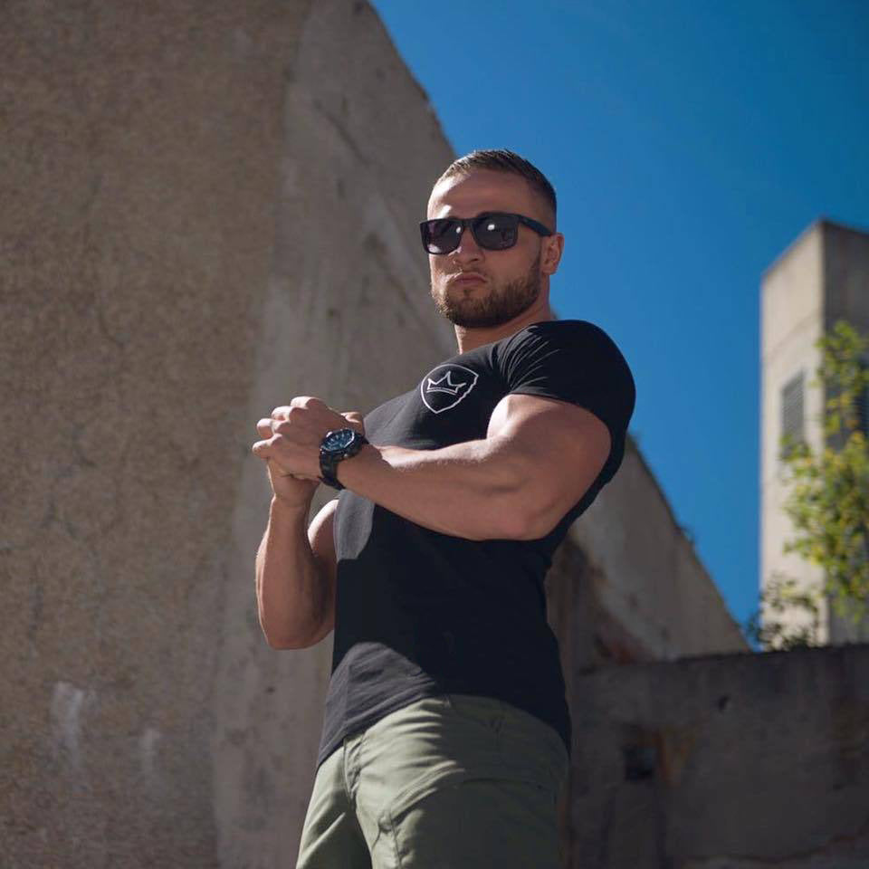 Men's Short Sleeve Round Neck T-Shirt – Black, White, Red & Grey