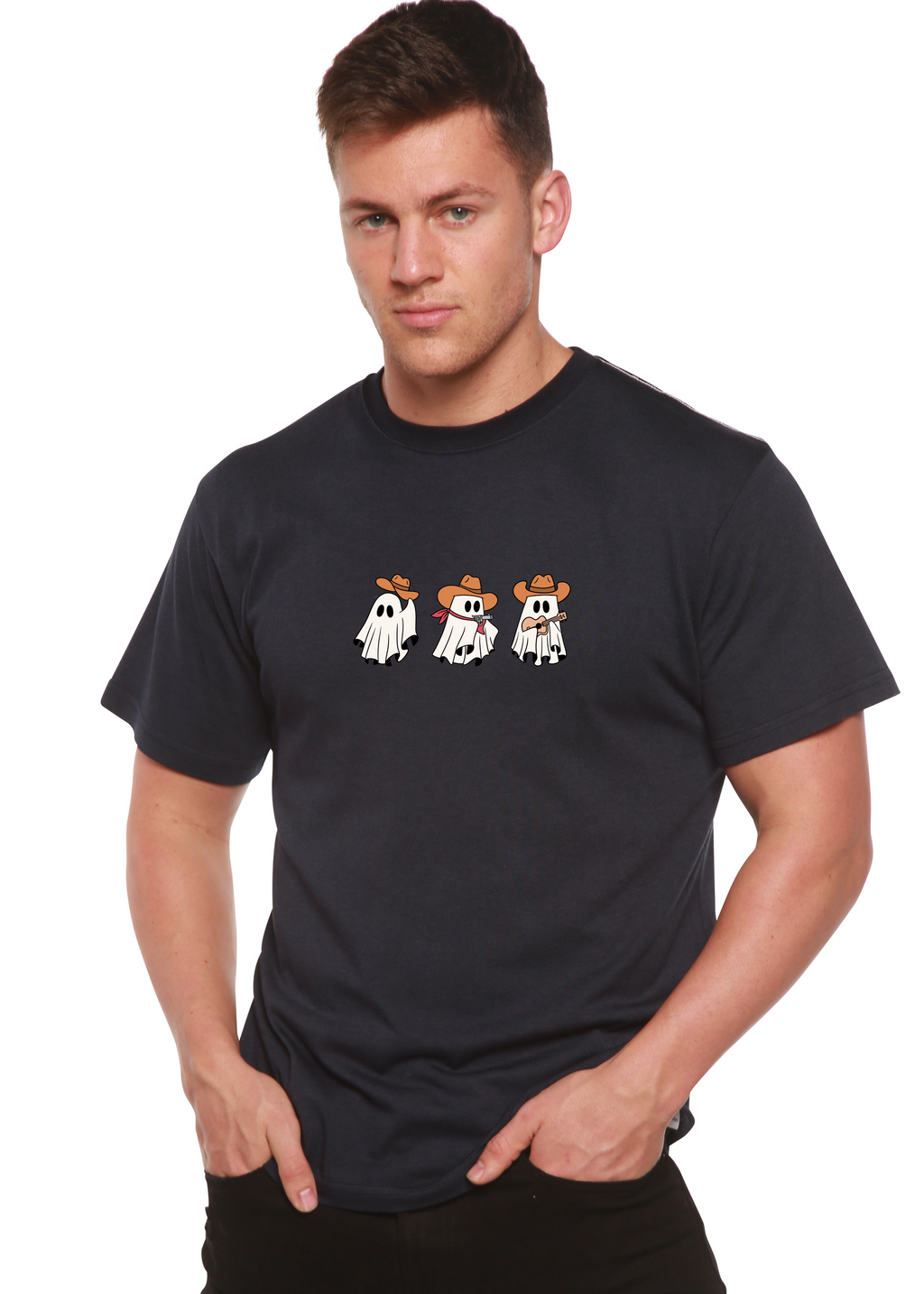 Cowboy Ghosts Unisex Bamboo Viscose/Organic Cotton Short Sleeve Graphic T-Shirt