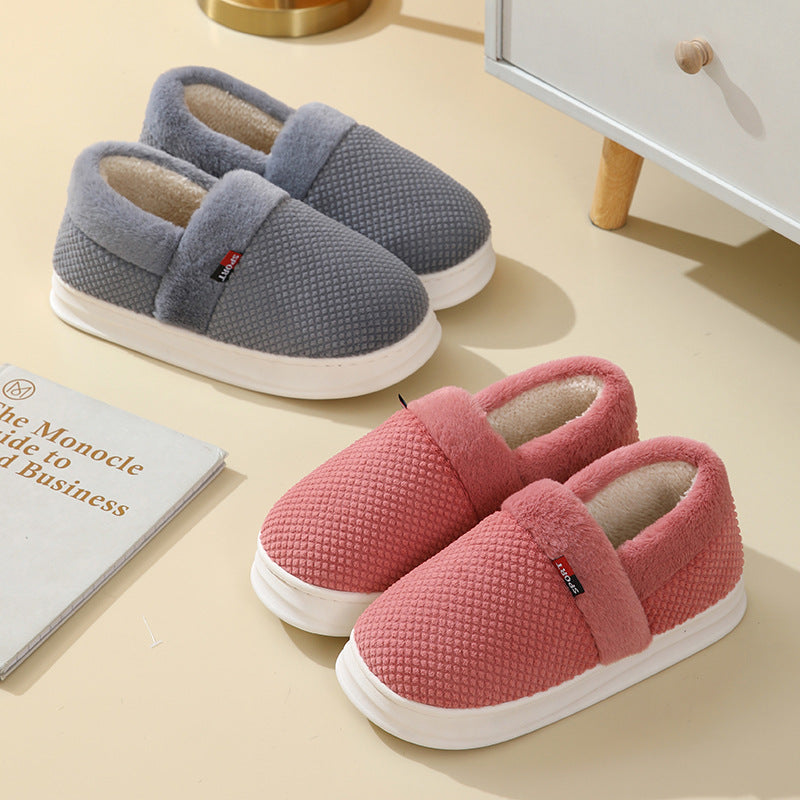 Suede Plush Warm Slippers – Thick Sole Indoor Outdoor Couple Shoes | EU 36–45