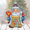 Santa with Angel and Deer Handcrafted Christmas Figurine - G. DeBrekht - Christmas Santa Snowman Decor - 533413