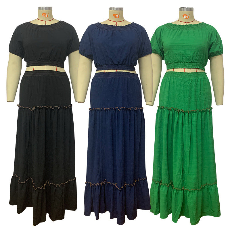 Women's Ruffle Hem Casual Maxi Dress