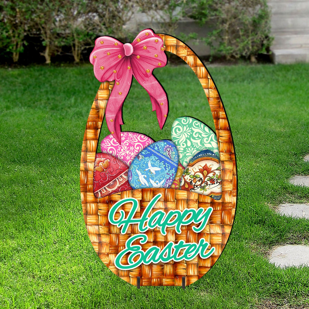 Easter Basket Outdoor Scene  by G. DeBrekht - Easter Spring Decor - 8185309F