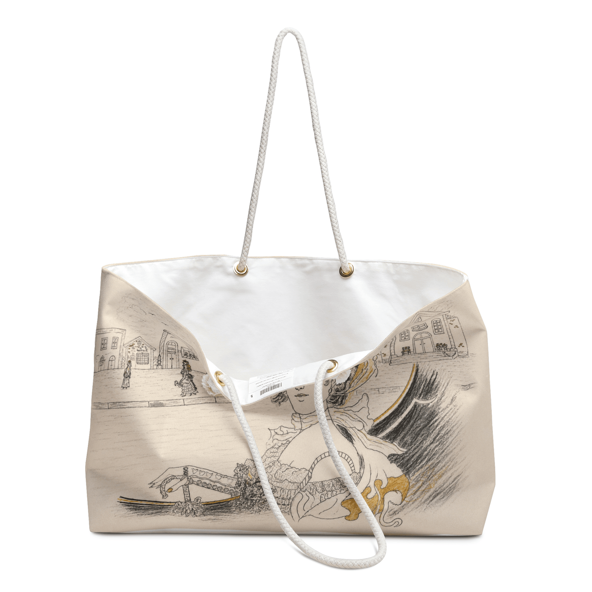 PimsArt Art Nouveau Victorian Lady Weekender Bag From Original Drawing