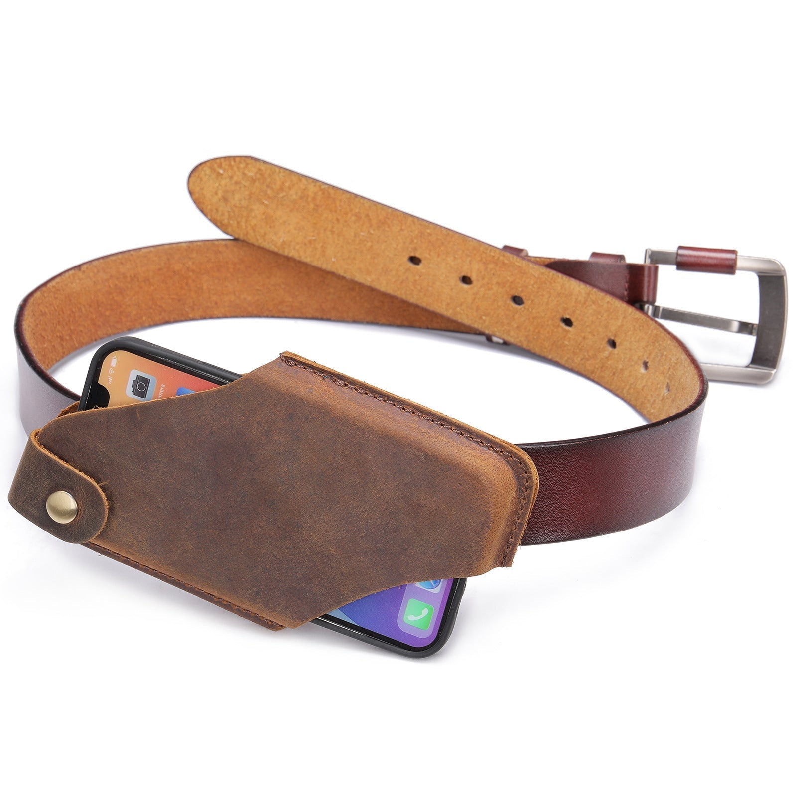 Simple Cowhide Phone Crossbody Bag