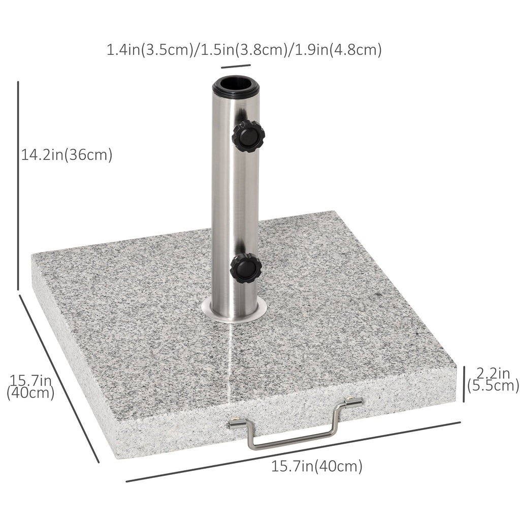 55 lb Grey Marble Square Umbrella Base with Wheels