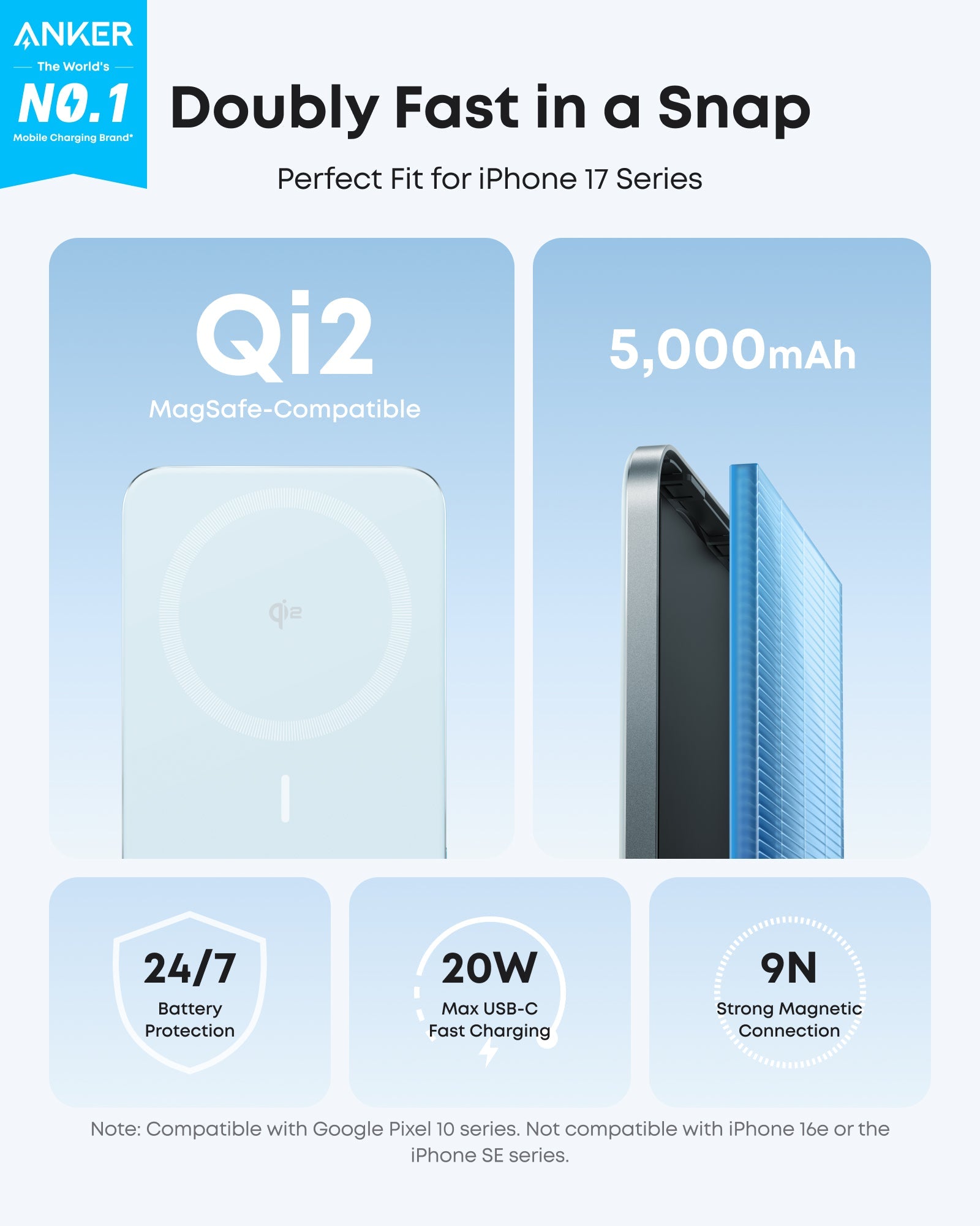 Anker Nano Power Bank (5K, MagGo, Slim)