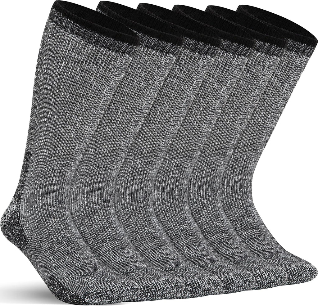 Alvada Mens Merino Wool Crew Socks Thermal and Warm Socks for Winter Work Hiking Running 3 Pairs
