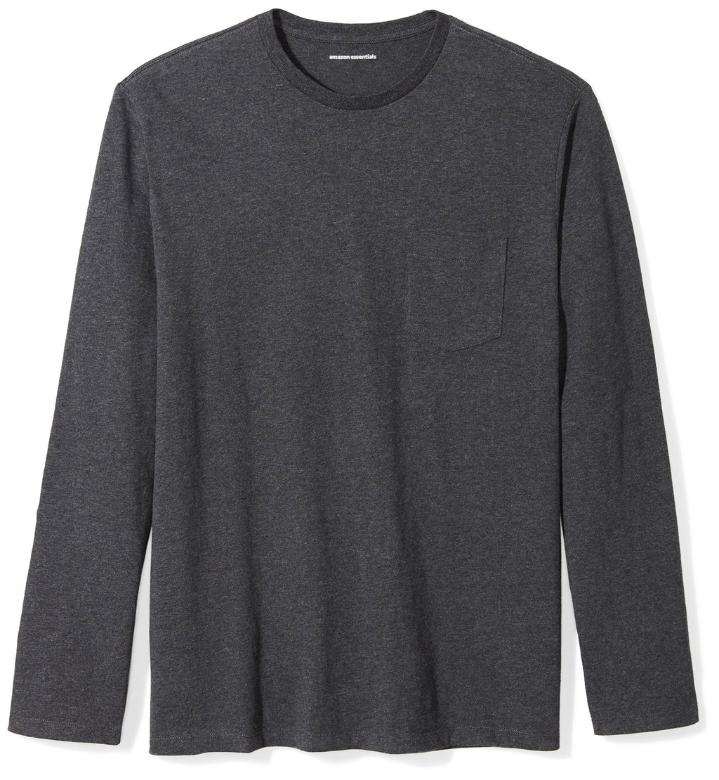 Amazon Essentials Men's Regular-Fit Crewneck Long-Sleeve T-Shirt, Casual Cotton Jersey