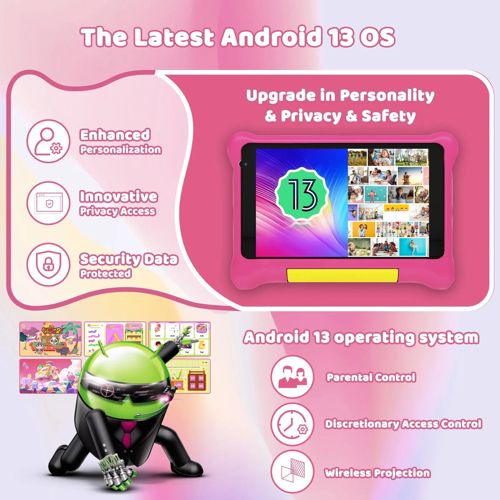 AEEZO-US TK707 Kids Tablet Android 12 Quad Core 5GBRAM 32GB