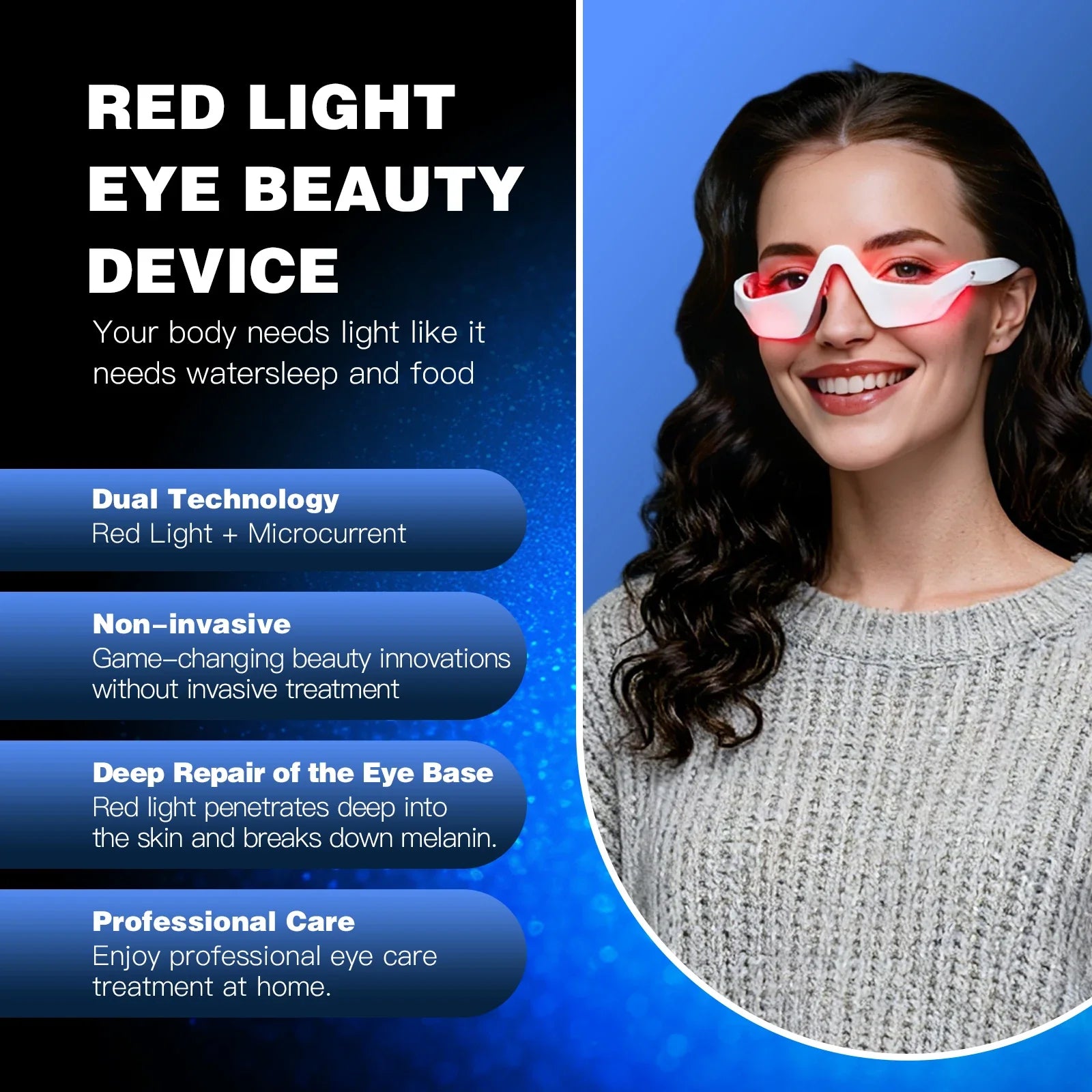 Jitesy Eye Massager 3D Red Light EMS For Dark Circles