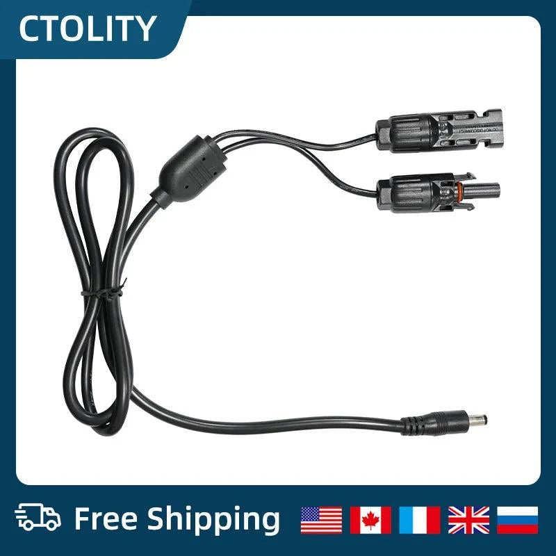 Solar Panel Connector to DC5.5mm*2.1mm Adapter Cable for Ctolity/Jackery/Bluetti Portables