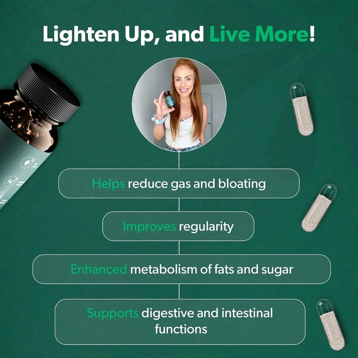 Soomiig Probiotic Prebiotic Postbiotic Digestive Balance Supplement Vegan