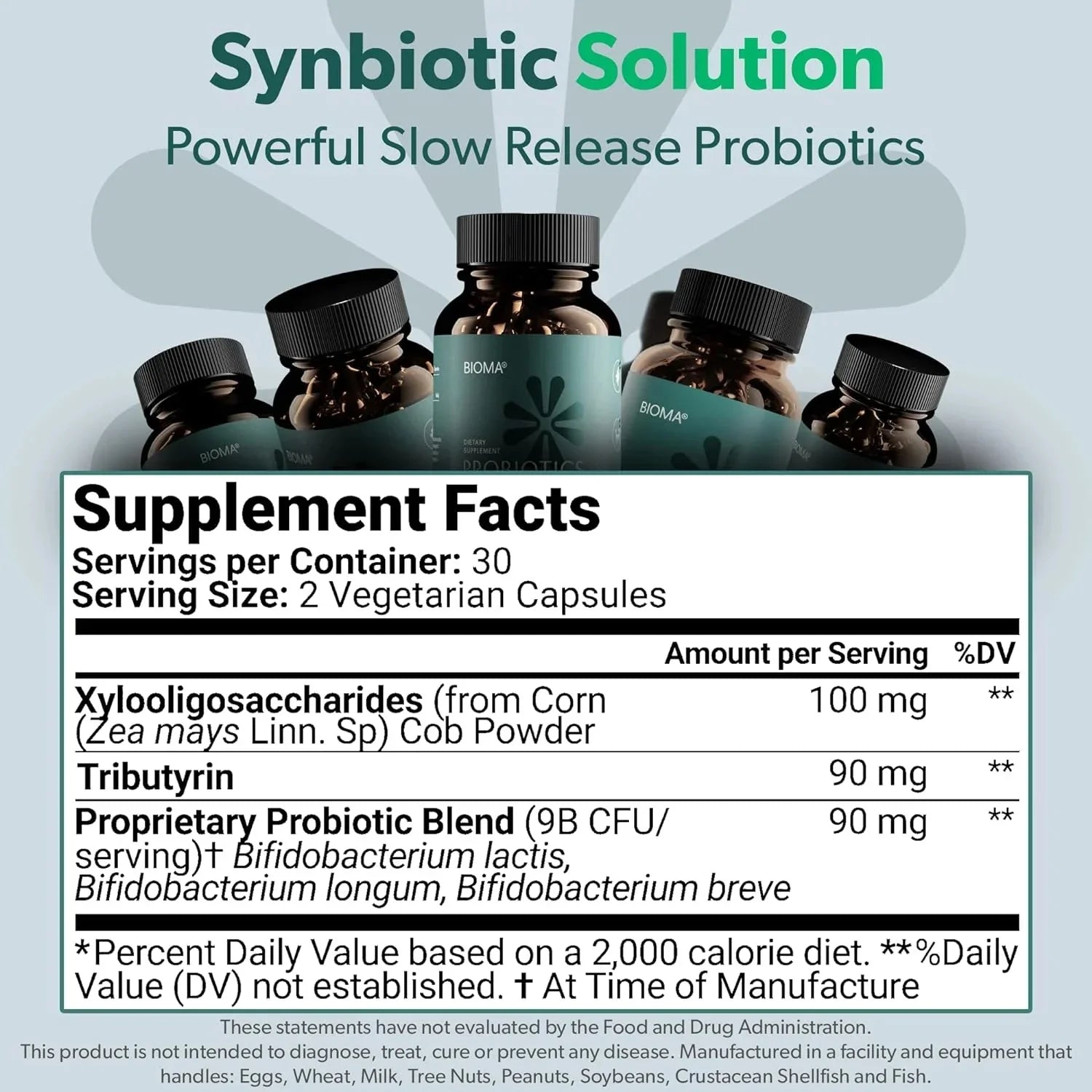 Soomiig Probiotic Prebiotic Postbiotic Digestive Balance Supplement Vegan