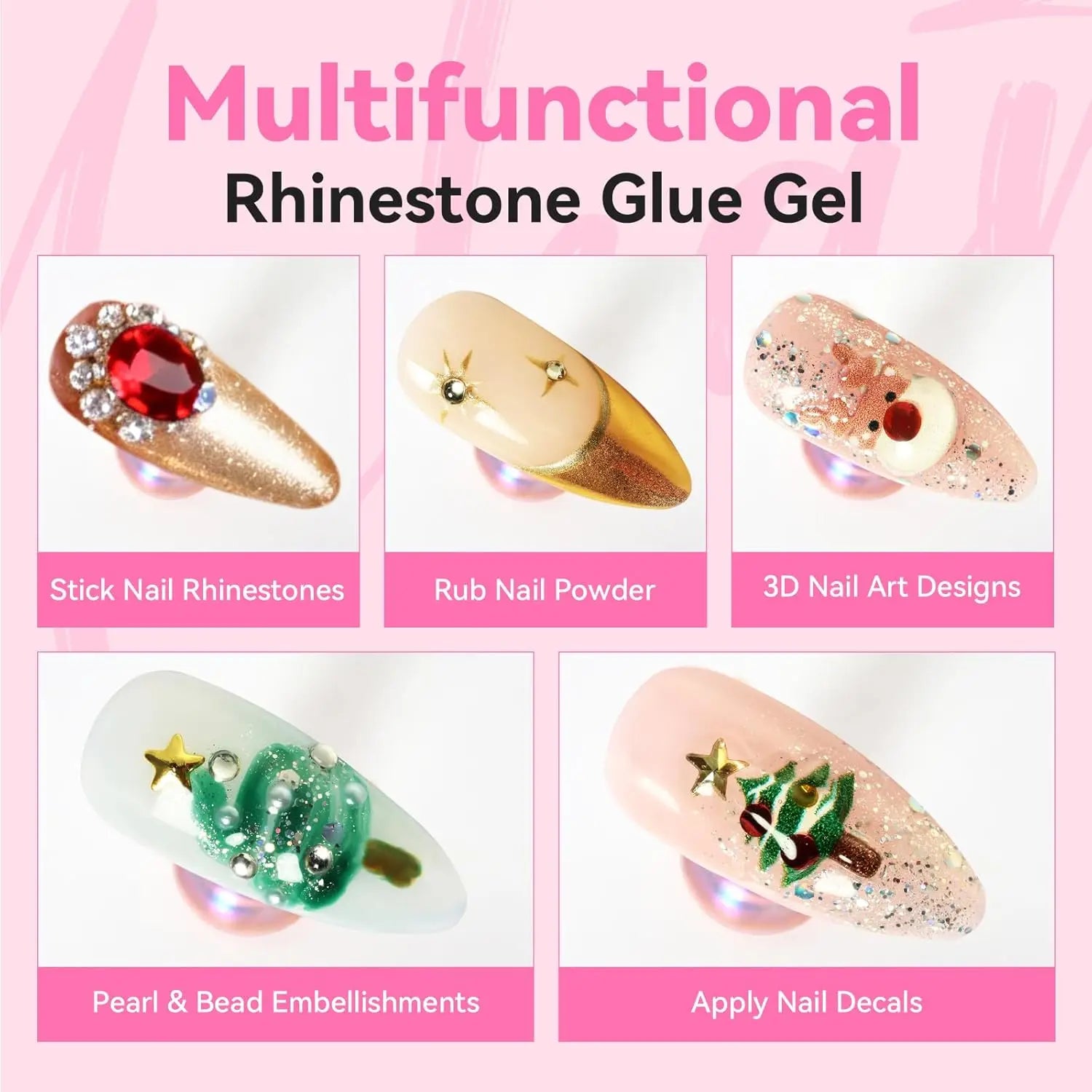 Makartt Nail Rhinestone Glue Gel With Brush Pen Tip Adhesive