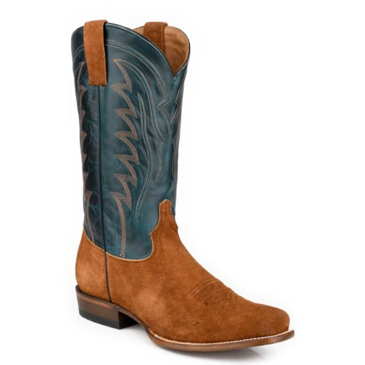 Stetson Tobias (Blue) - Men's Suede Cowboy Boot