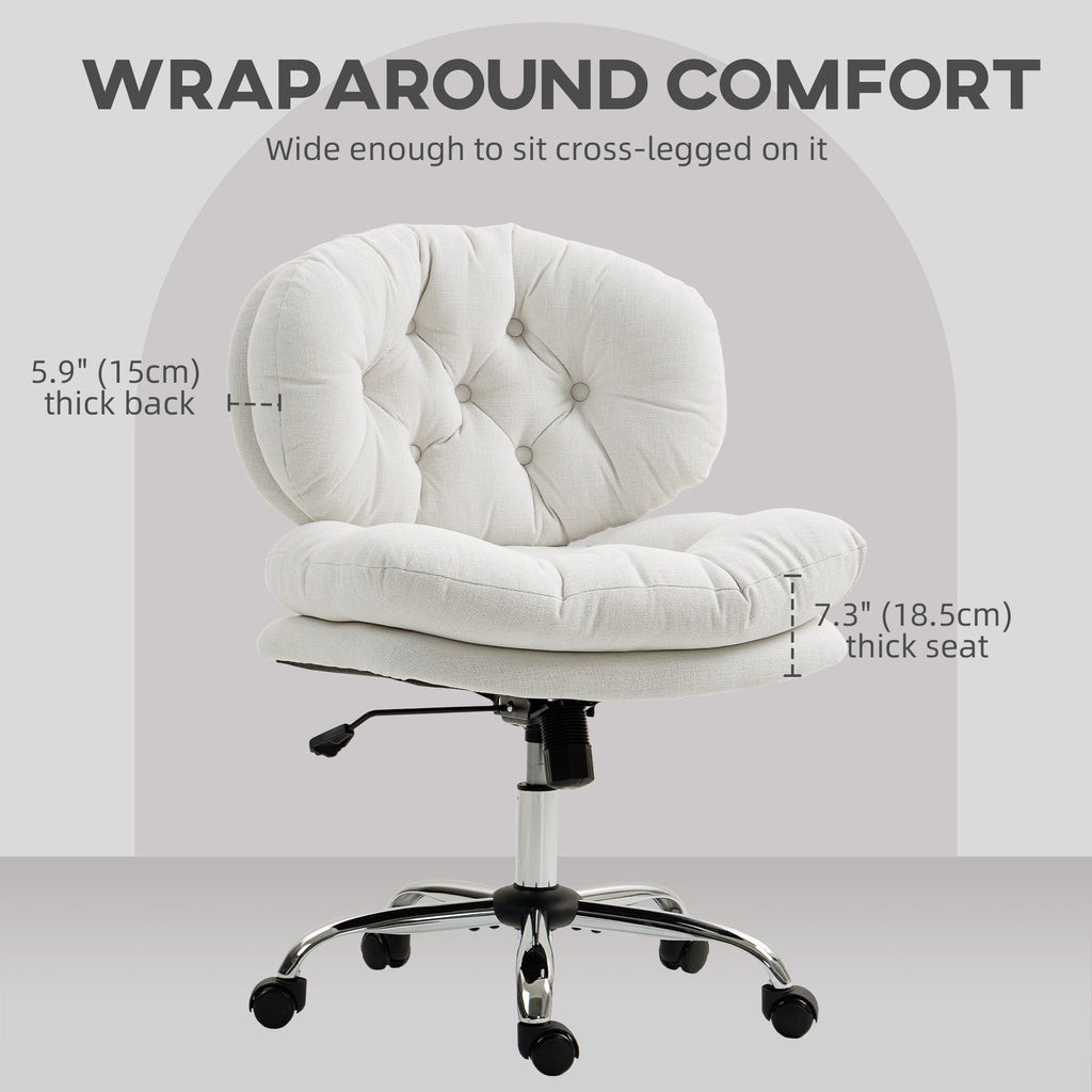 Armless Office Chair with Adjustable Height