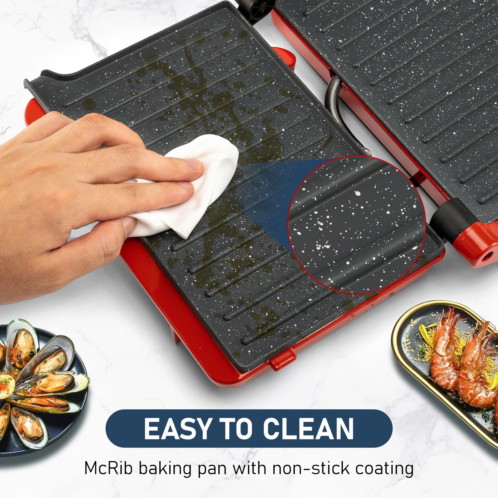 Suslas Cooking 1000W Panini Press Grill Nonstick Plates 2 Slice
