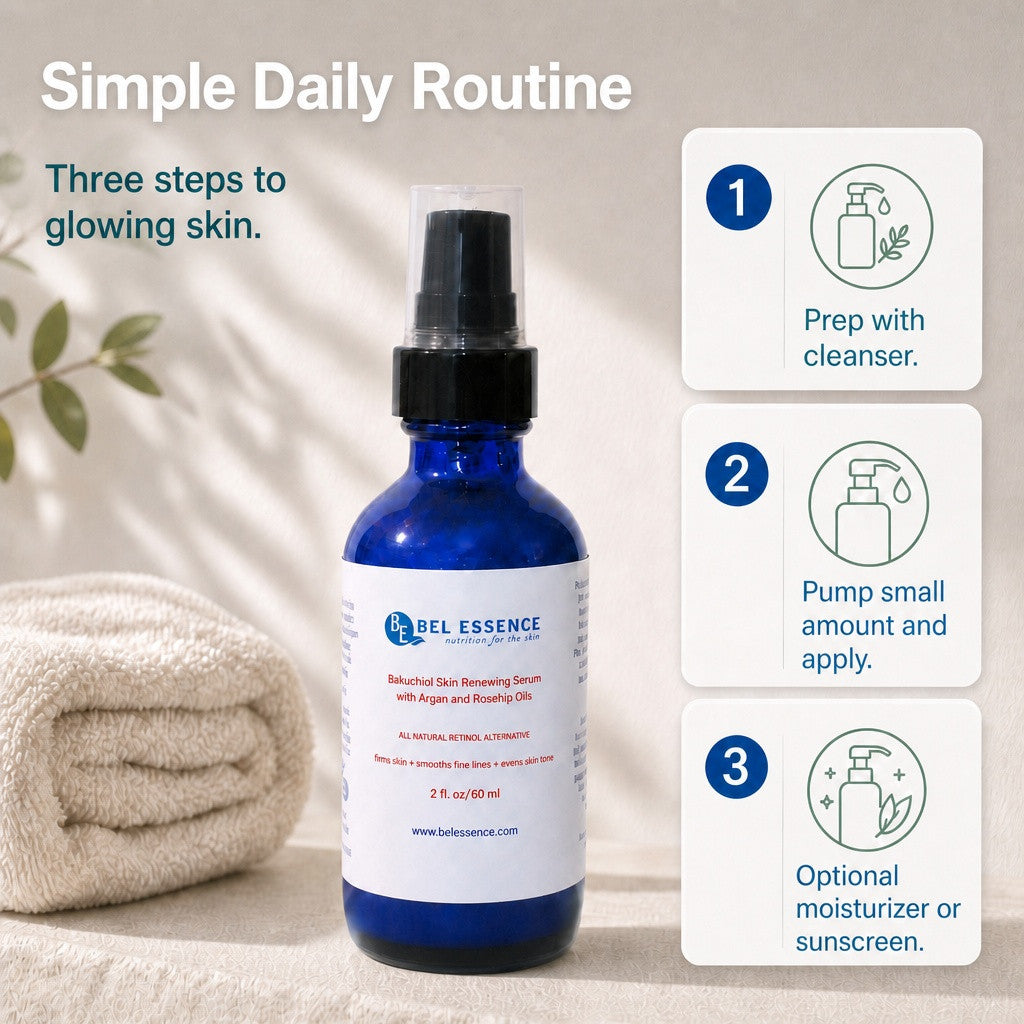 Bakuchiol Natural Retinol Serum With Argan, Avocado and Rosehip Oils - Reduce Wrinkles, Firm Skin, Youthful Glow  - 2 oz