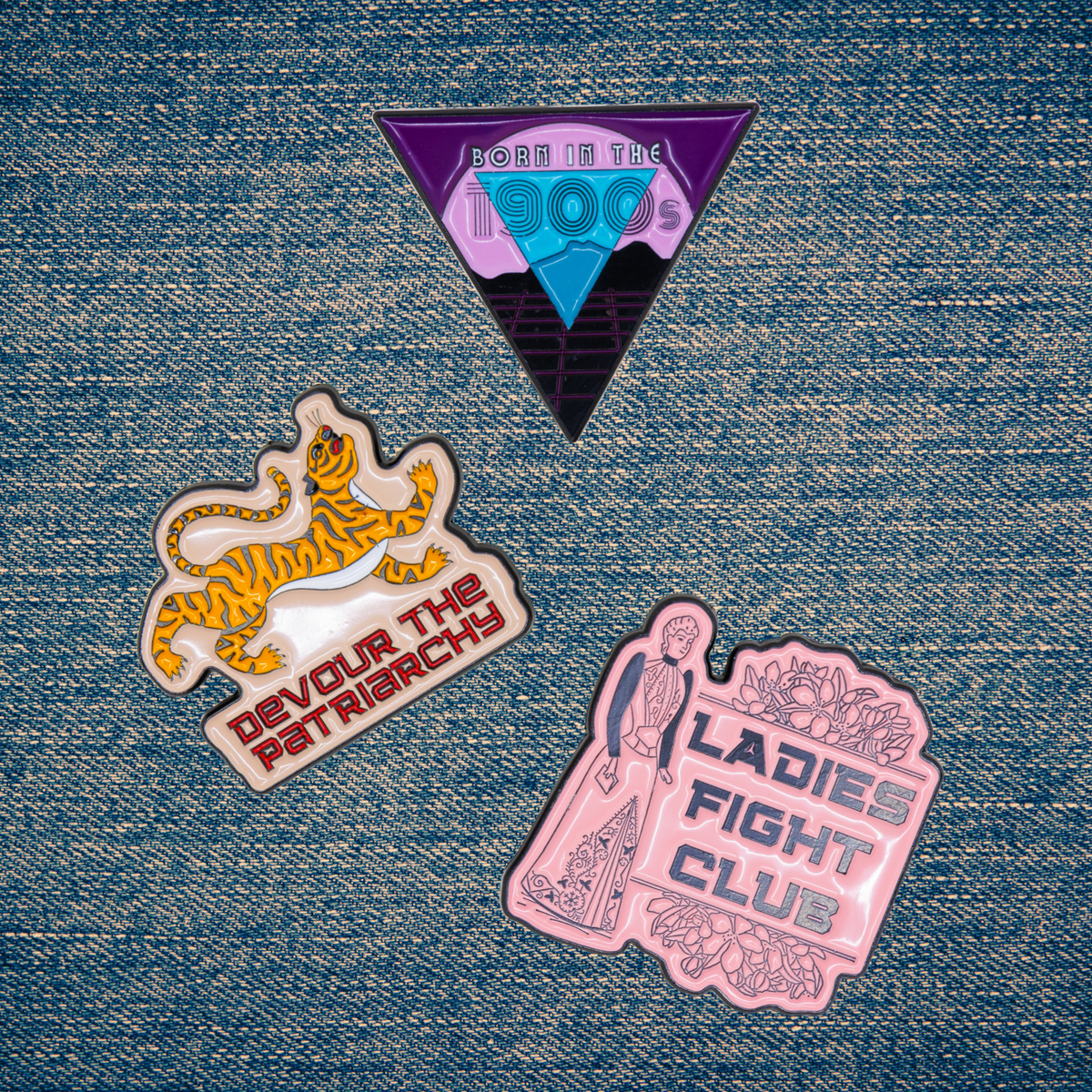 Ladies Fight Club Enamel Pin Victorian Funny Lapel Pin