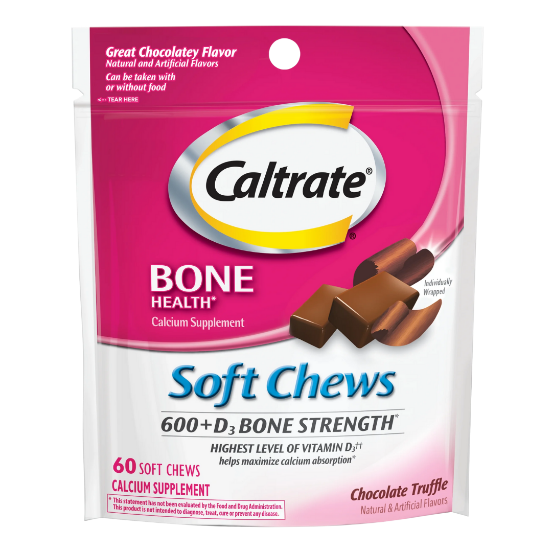 Caltrate Chews Calcium & Vitamin?D Chewables – Chocolate (60?count)