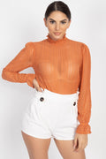 “Lucious” Cinnamon Lace Top
