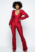 “Succulent” Red Stacked Jumpsuit