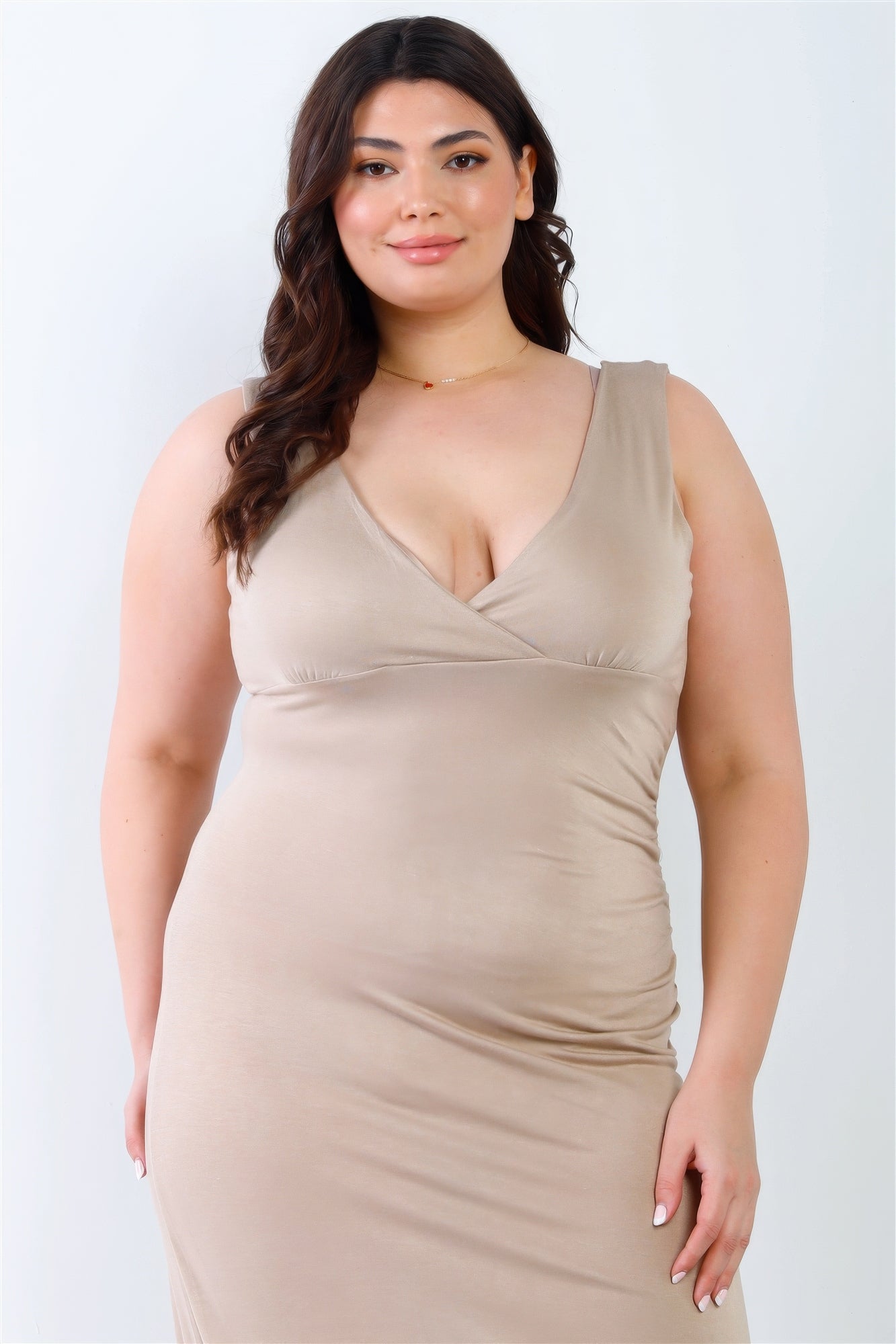 “Classy Hottie” Beige Maxi Dress