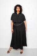 “Ravina” Black Maxi Skirt Set