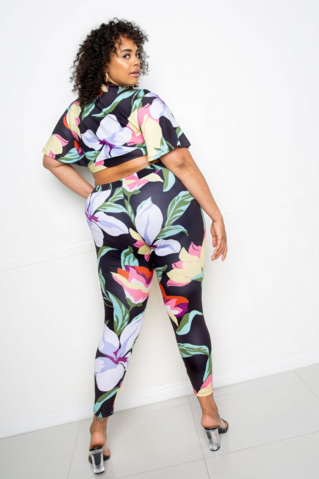 “Floral Arts” Black Jogger & Top Set