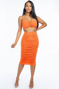 “Luvia” Orange Skirt Set