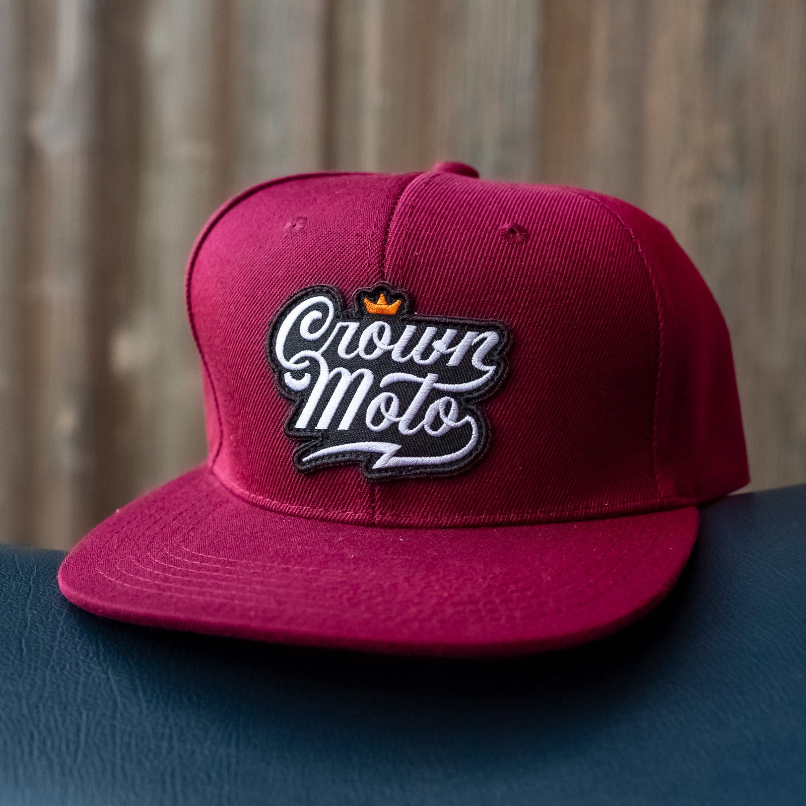 Crown Moto Script Maroon Snapback Hat