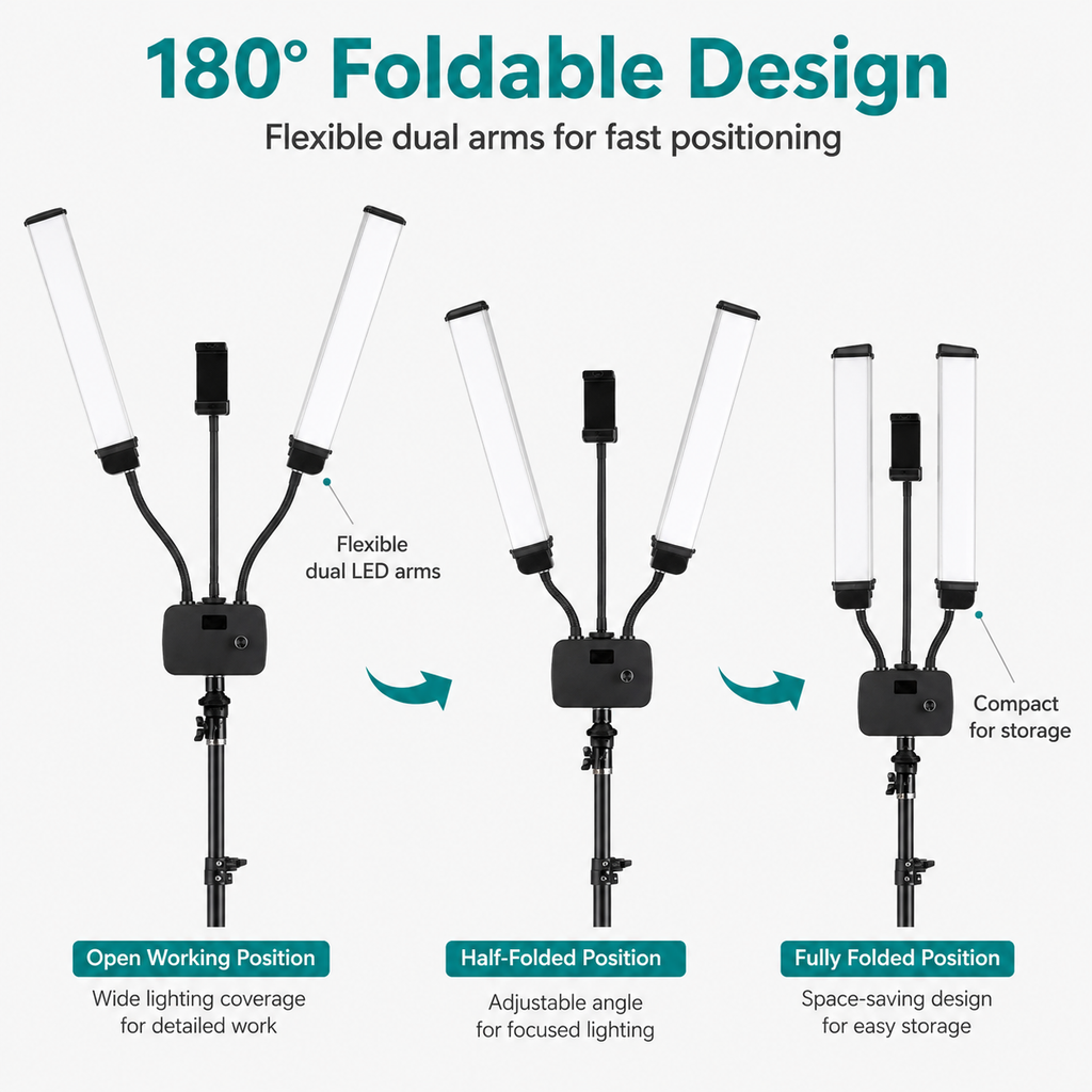 INKSOUL Flexible Double Arms LED Fill Light