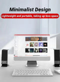 Compact USB Laptop Speakers with Volume Control (Black)