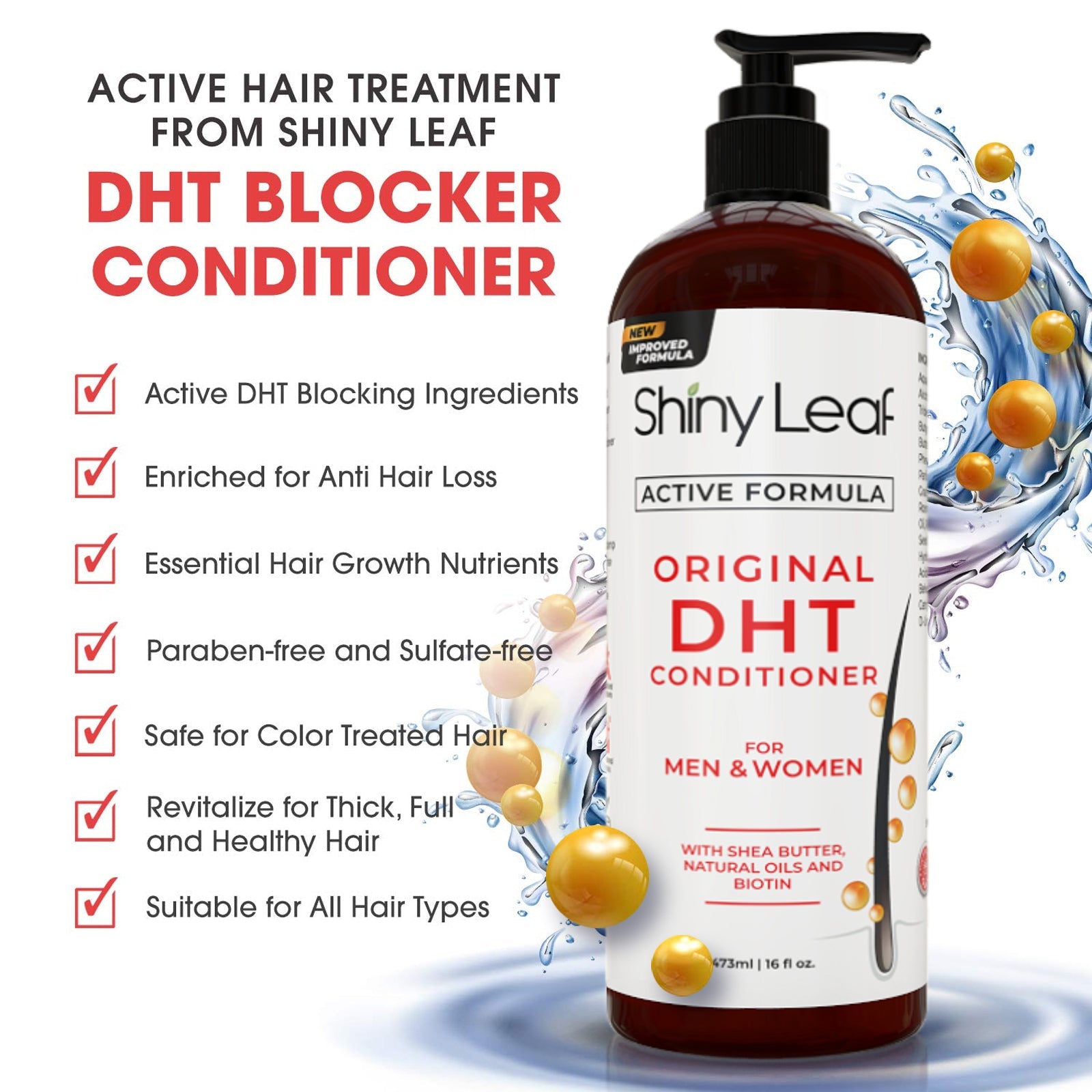 DHT Blocker Hair Loss Conditioner with Castor Oil & Biotin — 16 oz