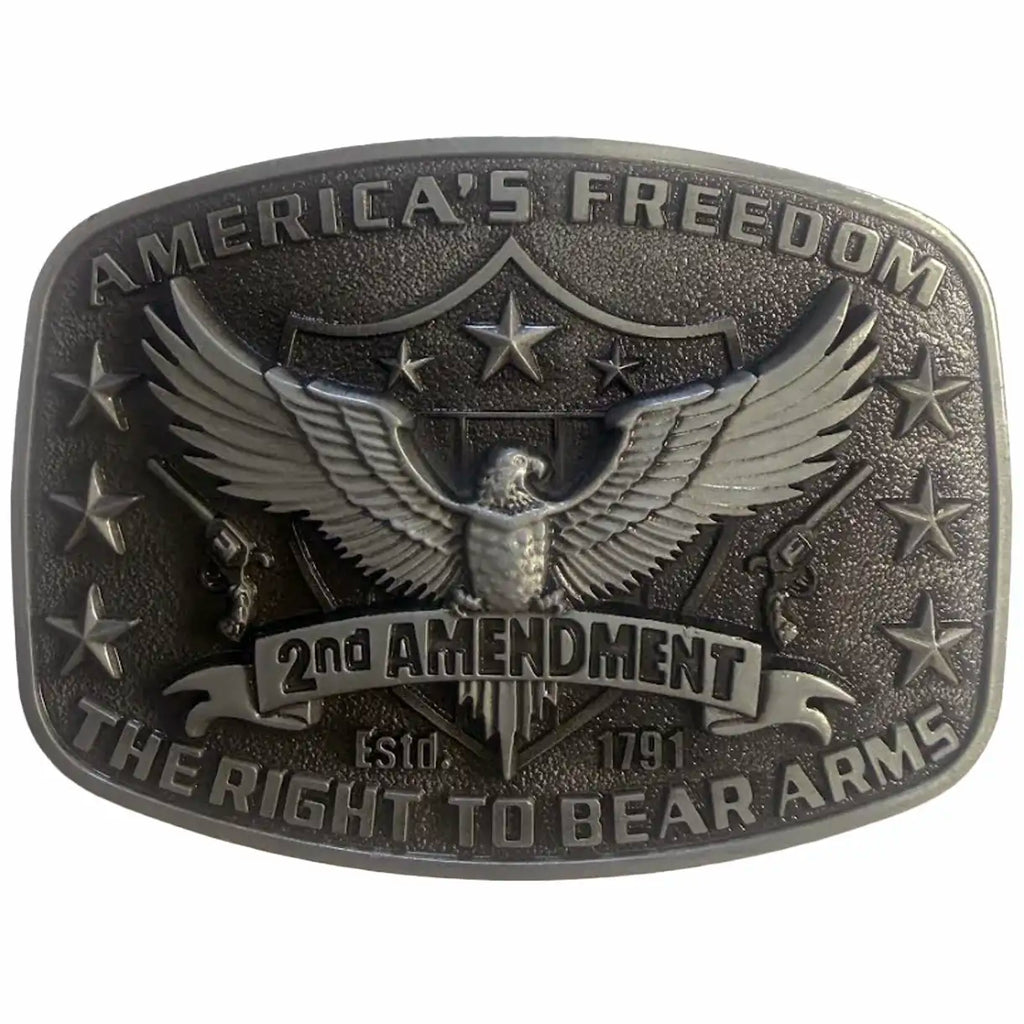 Deadwood Trading Right to Bear (Antique Nickel) - Men's Belt Buckle